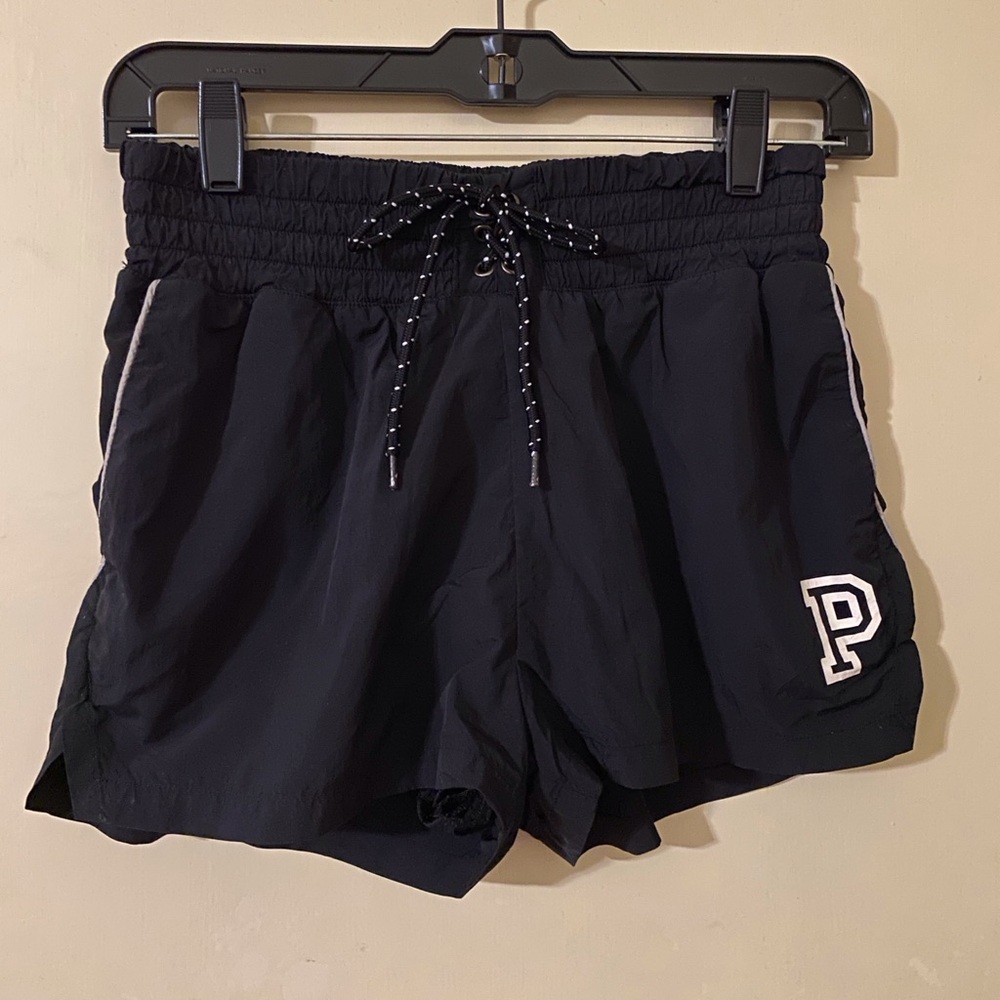 PINK black shorts with two front pockets elastic pull-on waist size XS.